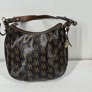 Dooney & Bourke Margot Signature 1975 Canvas Leather Crossbody Shoulder Bag